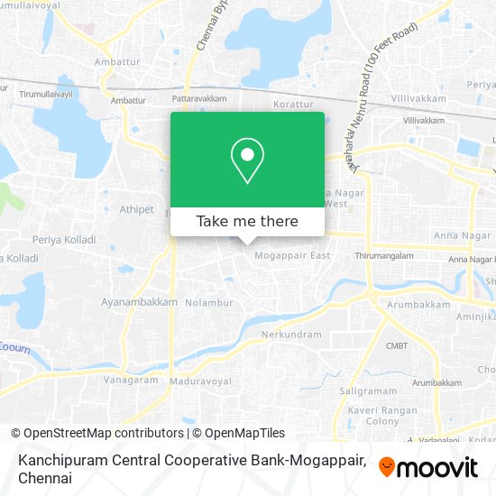 Kanchipuram Central Cooperative Bank-Mogappair map
