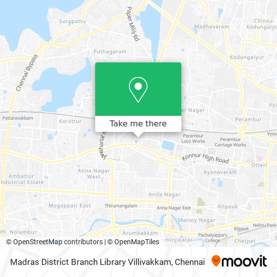 Madras District Branch Library Villivakkam map