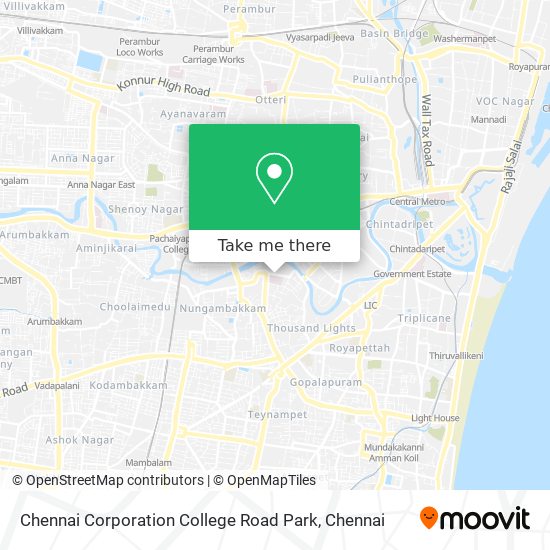 Chennai Corporation College Road Park map