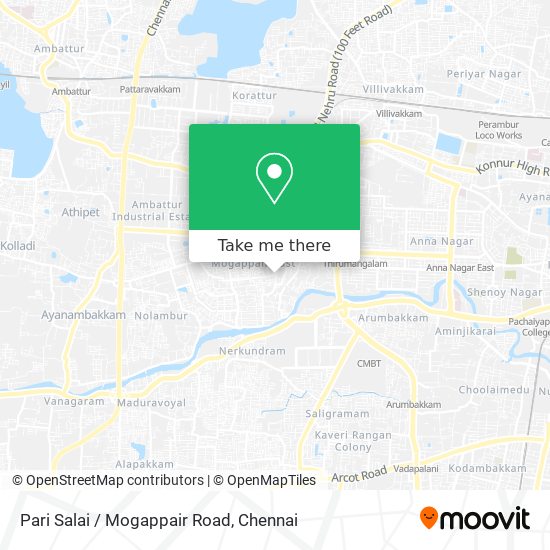 Pari Salai / Mogappair Road map