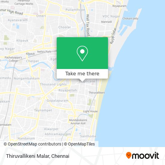 Thiruvallikeni Malar map