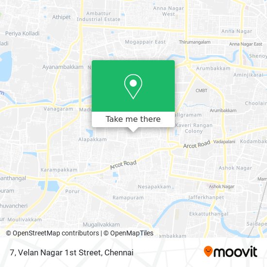 7, Velan Nagar 1st Street map