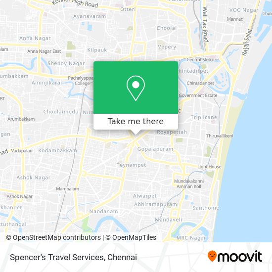 Spencer's Travel Services map
