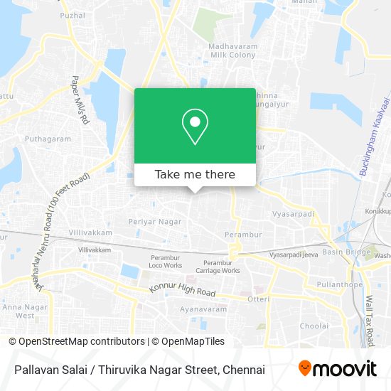 Pallavan Salai / Thiruvika Nagar Street map
