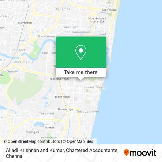 Alladi Krishnan and Kumar, Chartered Accountants map