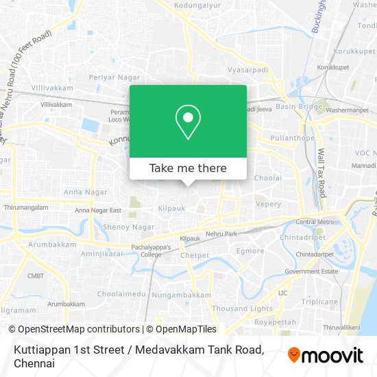 Kuttiappan 1st Street / Medavakkam Tank Road map
