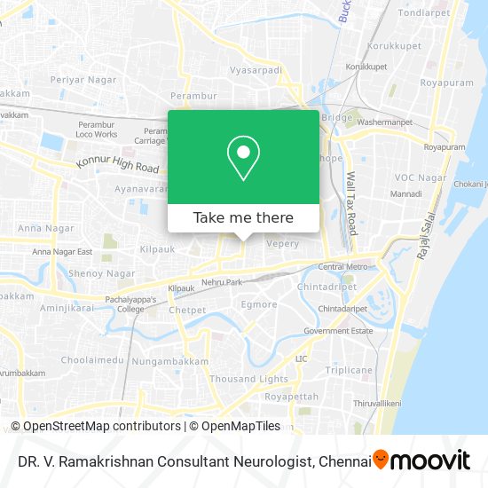 DR. V. Ramakrishnan Consultant Neurologist map