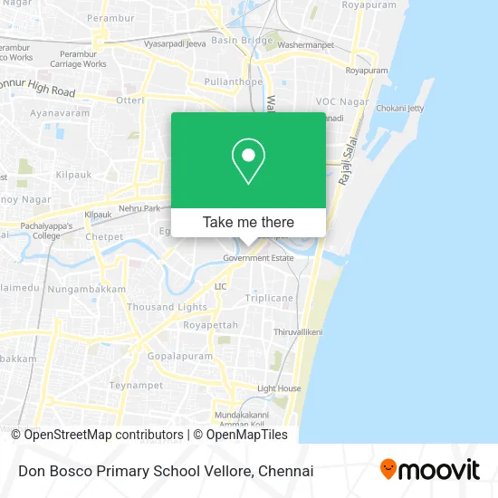 Don Bosco Primary School Vellore map