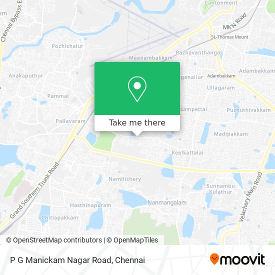 P G Manickam Nagar Road map