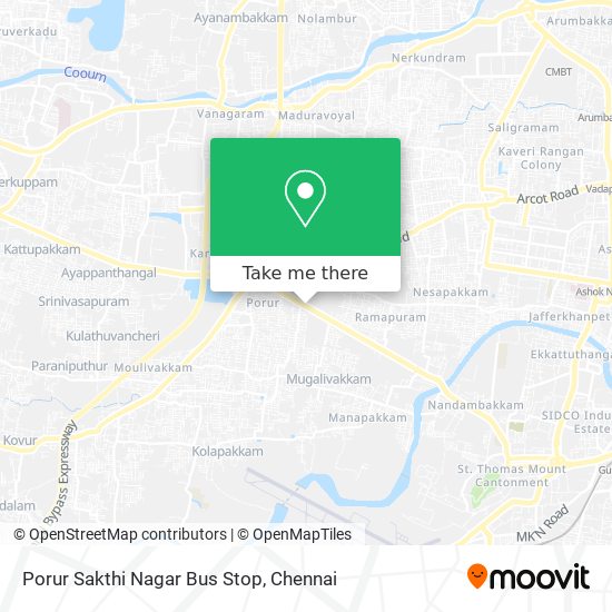 Porur Sakthi Nagar Bus Stop map