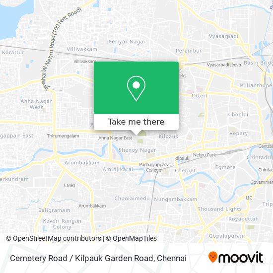 Cemetery Road / Kilpauk Garden Road map