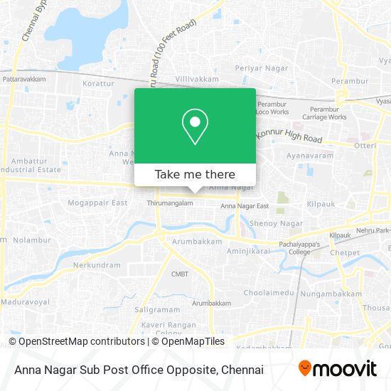 Anna Nagar Sub Post Office Opposite map