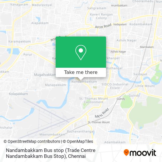 Nandambakkam Bus stop (Trade Centre Nandambakkam Bus Stop) map
