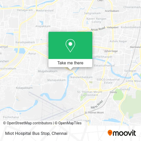 Miot Hospital Bus Stop map