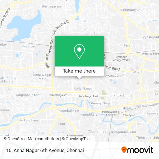 16, Anna Nagar 6th Avenue map