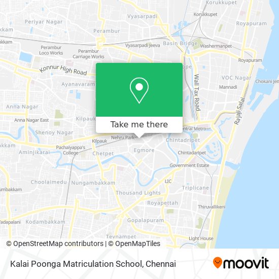Kalai Poonga Matriculation School map