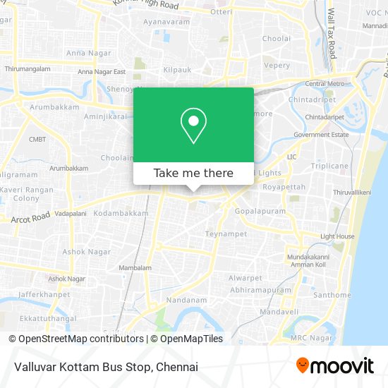 Valluvar Kottam Bus Stop map