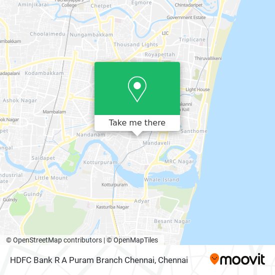 HDFC Bank R A Puram Branch Chennai map