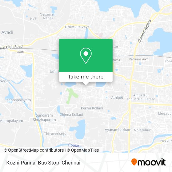 Kozhi Pannai Bus Stop map