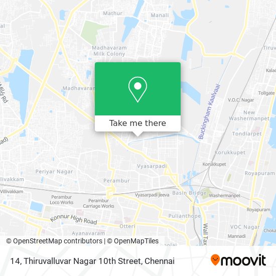 14, Thiruvalluvar Nagar 10th Street map