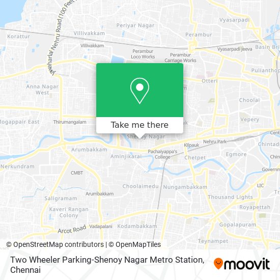 Two Wheeler Parking-Shenoy Nagar Metro Station map