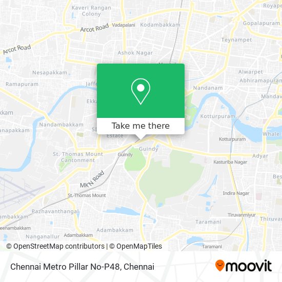 Chennai Metro Pillar No-P48 map