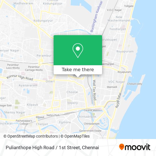 Pulianthope High Road / 1st Street map
