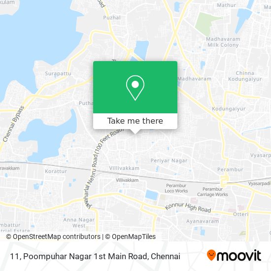 11, Poompuhar Nagar 1st Main Road map