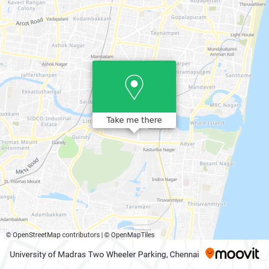 University of Madras Two Wheeler Parking map