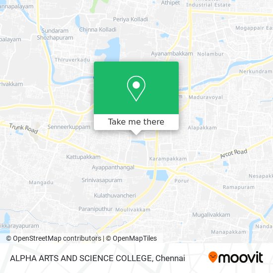 ALPHA ARTS AND SCIENCE COLLEGE map