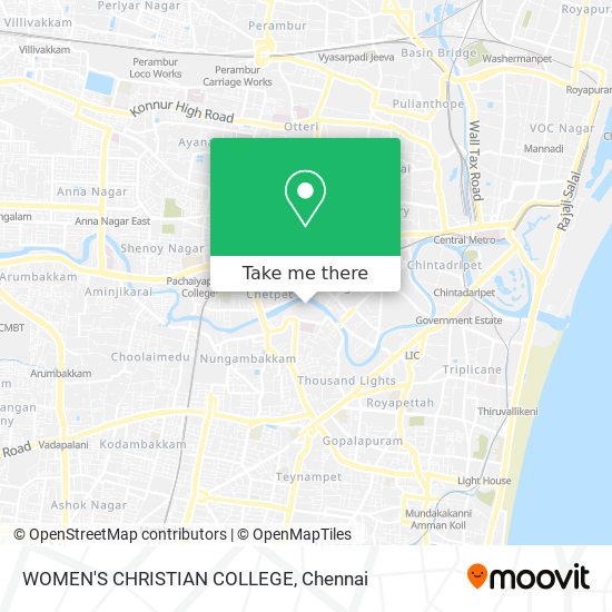 WOMEN'S CHRISTIAN COLLEGE map