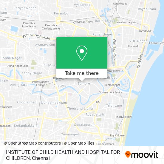 INSTITUTE OF CHILD HEALTH AND HOSPITAL FOR CHILDREN map