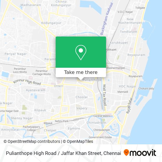 Pulianthope High Road / Jaffar Khan Street map