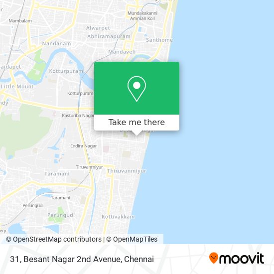 31, Besant Nagar 2nd Avenue map