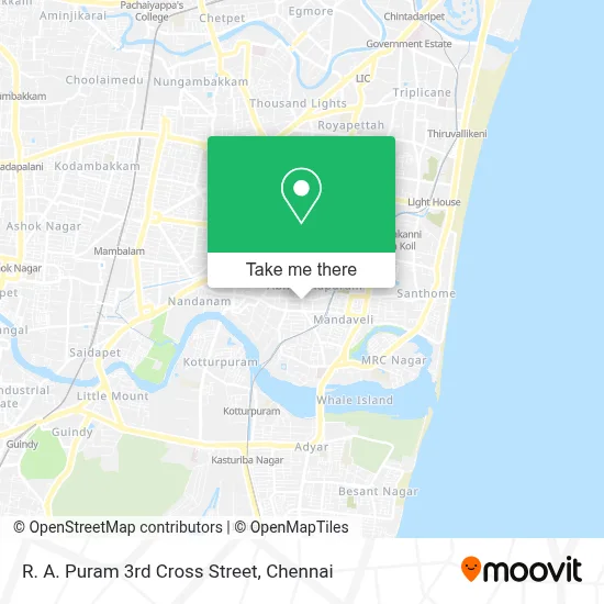R. A. Puram 3rd Cross Street map