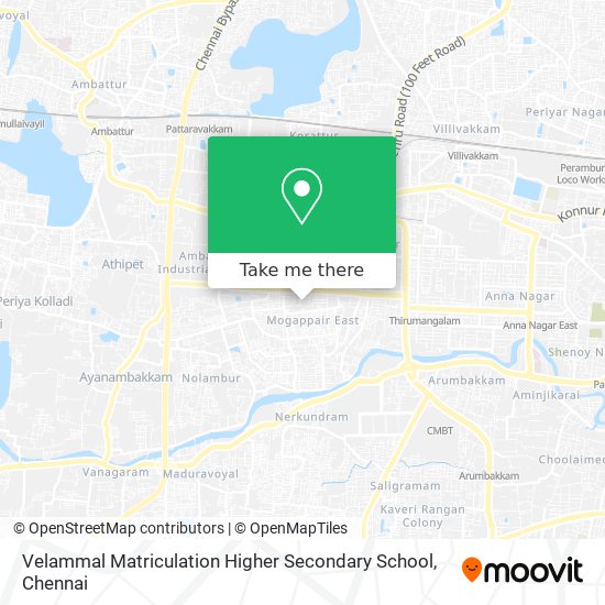 Velammal Matriculation Higher Secondary School map
