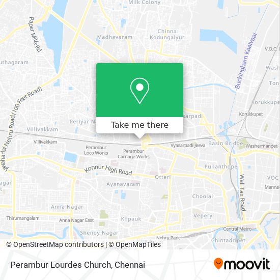 Perambur Lourdes Church map