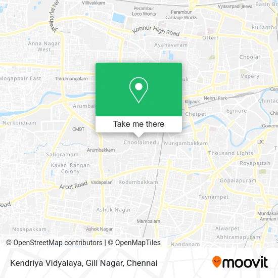 Kendriya Vidyalaya, Gill Nagar map