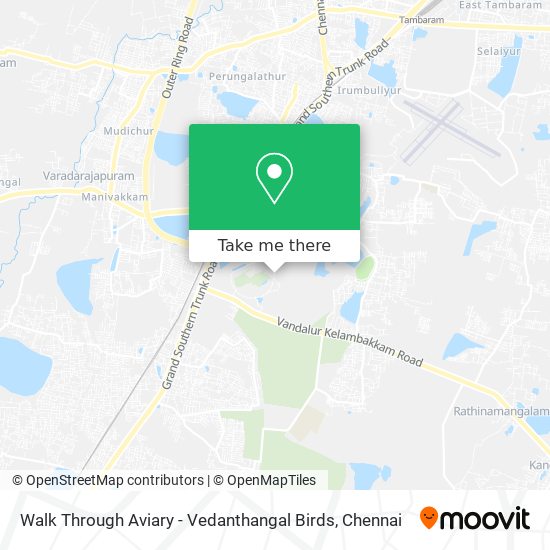 Walk Through Aviary - Vedanthangal Birds map