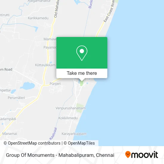 Group Of Monuments - Mahabalipuram map