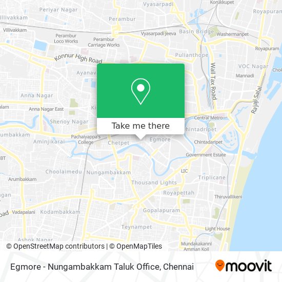 Egmore - Nungambakkam Taluk Office map