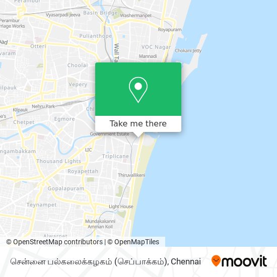 சென்னை பல்கலைக்கழகம் (செப்பாக்கம்) map