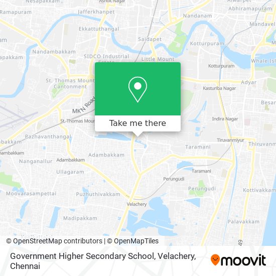 Government Higher Secondary School, Velachery map