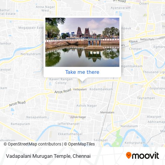 Vadapalani Murugan Temple map