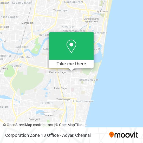 Corporation Zone 13 Office - Adyar map