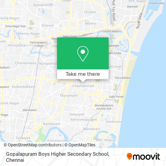 Gopalapuram Boys Higher Secondary School map