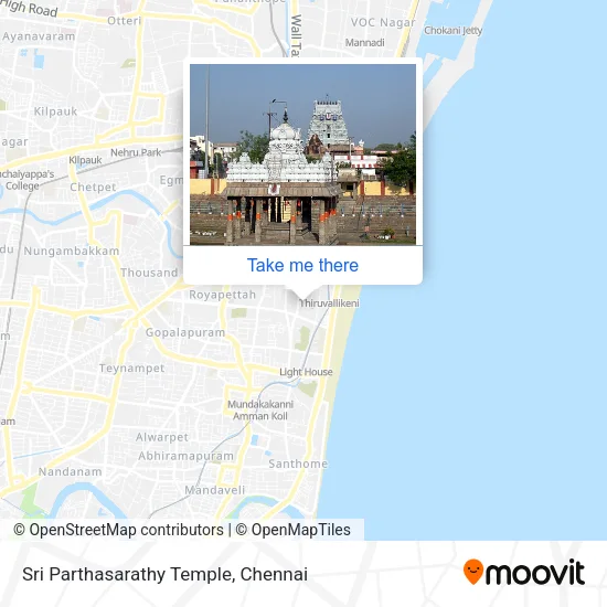 Sri Parthasarathy Temple map