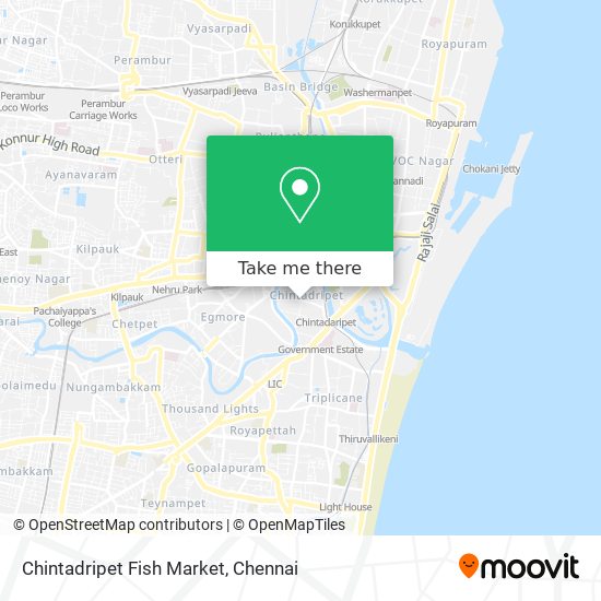 Chintadripet Fish Market map