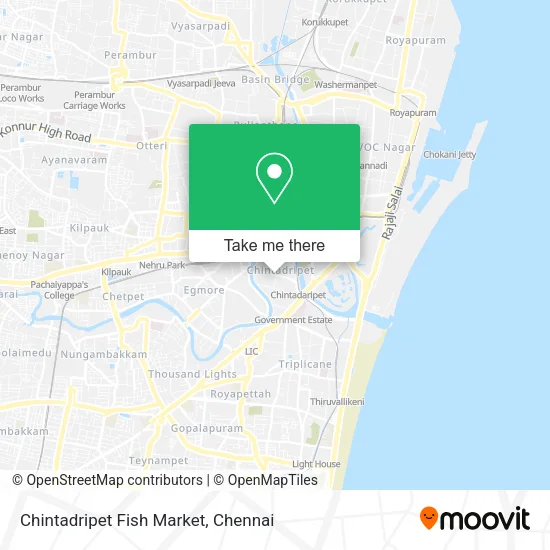 Chintadripet Fish Market map