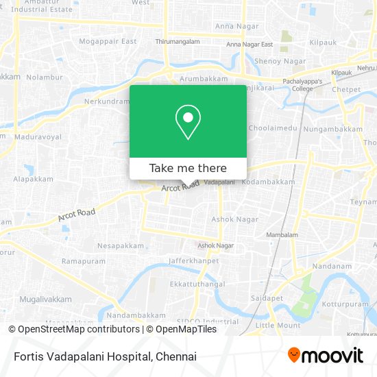 Fortis Vadapalani Hospital map
